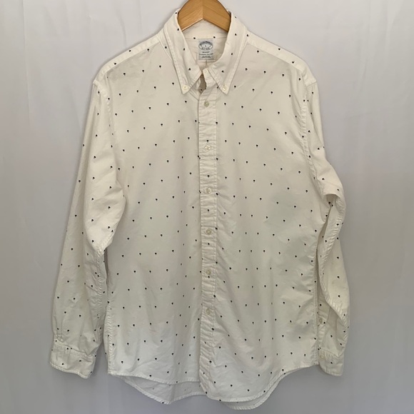 Brooks Brothers Other - Brooks Brothers White Button Down Shirt with Black Dots